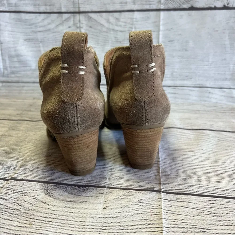 Jeffrey Campbell Women's Size 8 Rosalee Ankle Bootie Taupe Suede Western